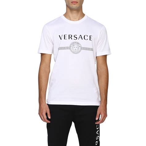 versace black and white t shirt|versace collection men shirt white.